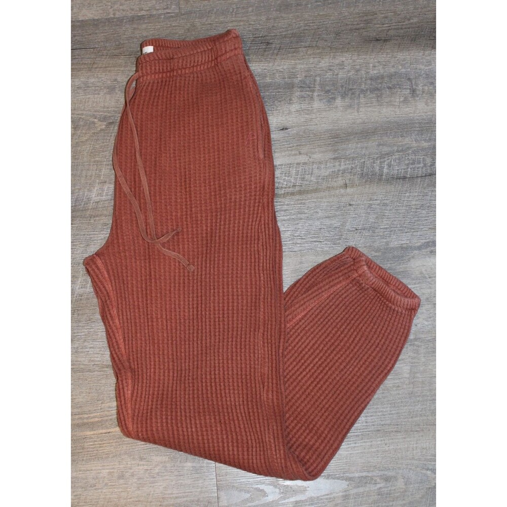 MATE THE‎ LABEL WOMEN'S ORGANIC COTTON WAFFLE KNIT JOGGER CINNAMON NWT S